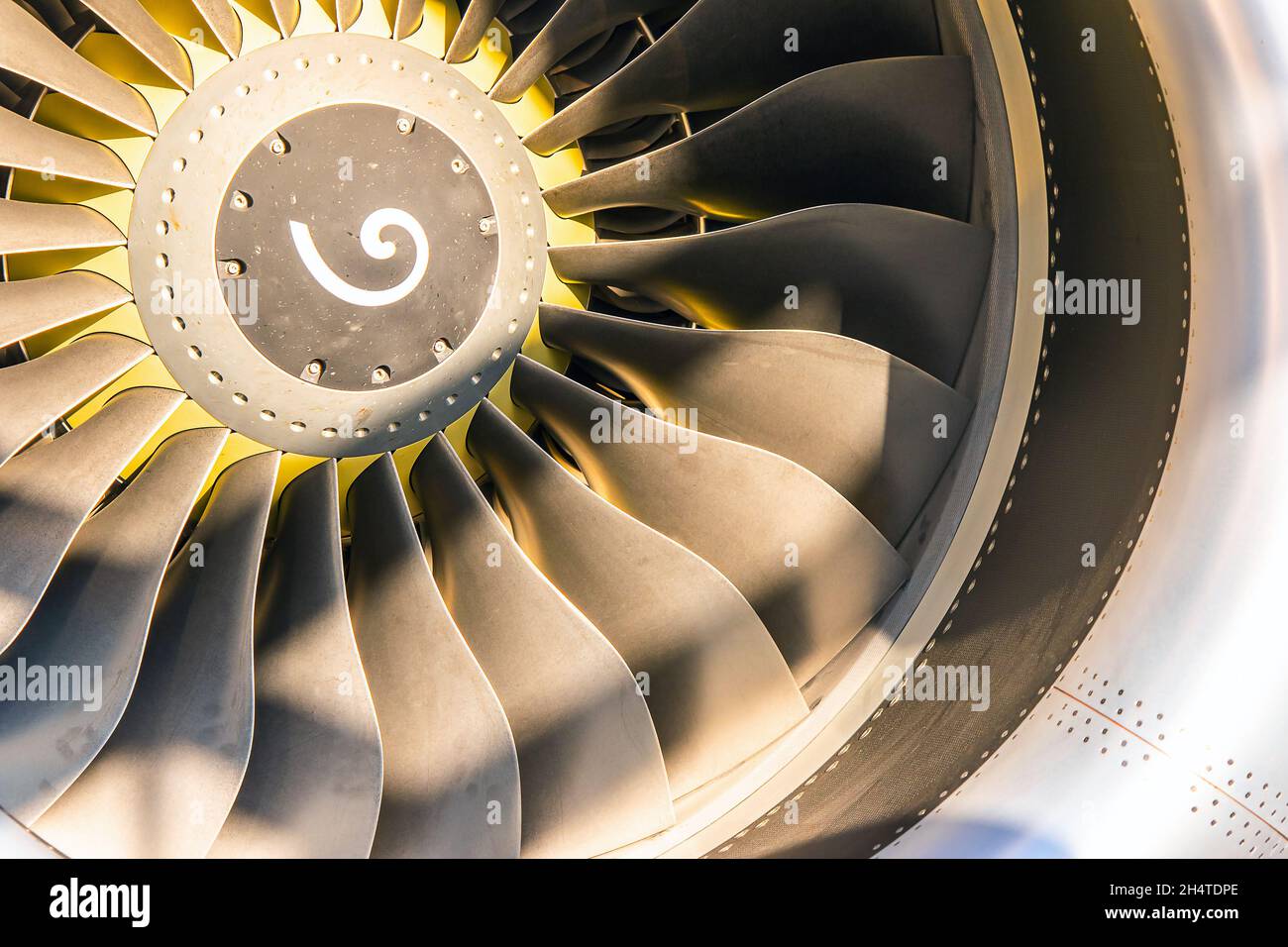 close-up of jet engine turbine blades Stock Photo - Alamy