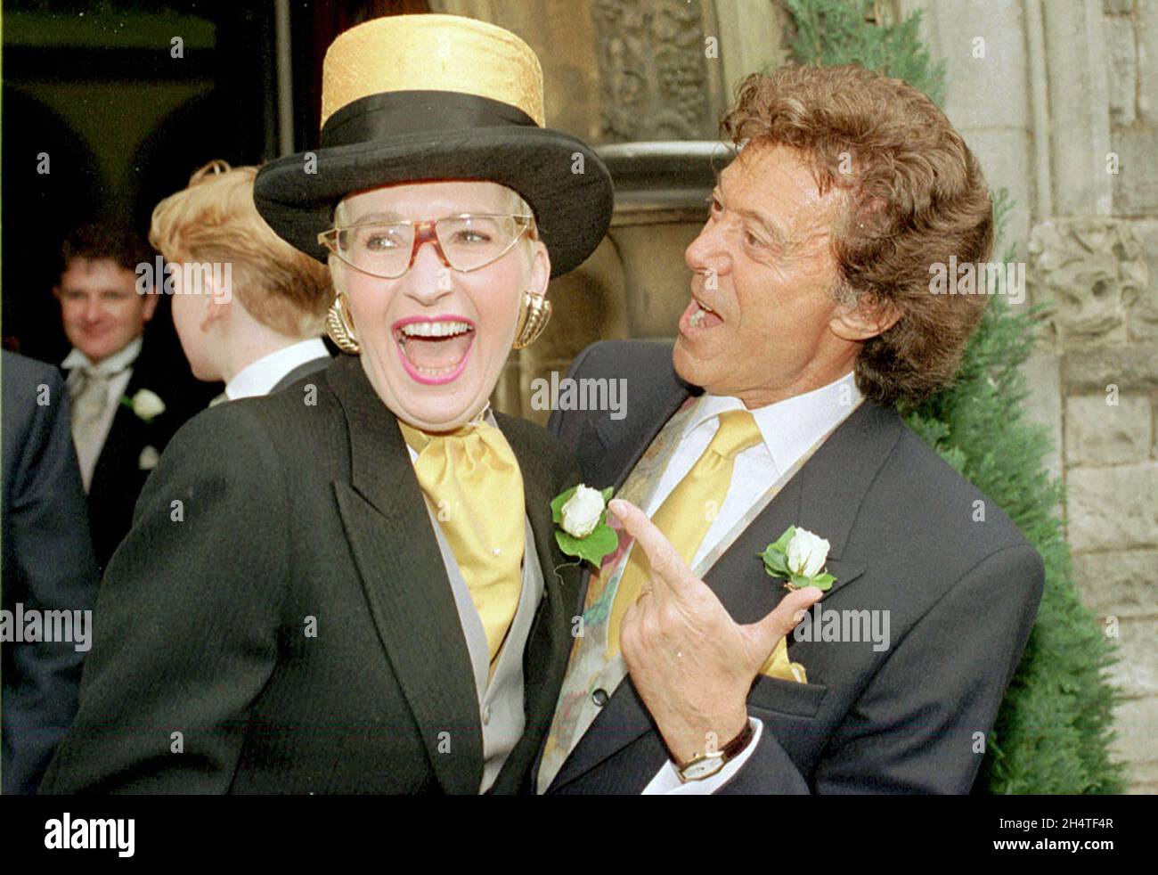 File photo dated 16/12/2020 of Su Pollard and Lionel Blair at the wedding Les Dennis and Amanda Holden in Bournemouth. Showbiz veteran Blair has died aged 92, his agent has told the PA news agency. Issue date: Thursday November 4, 2021. Stock Photo