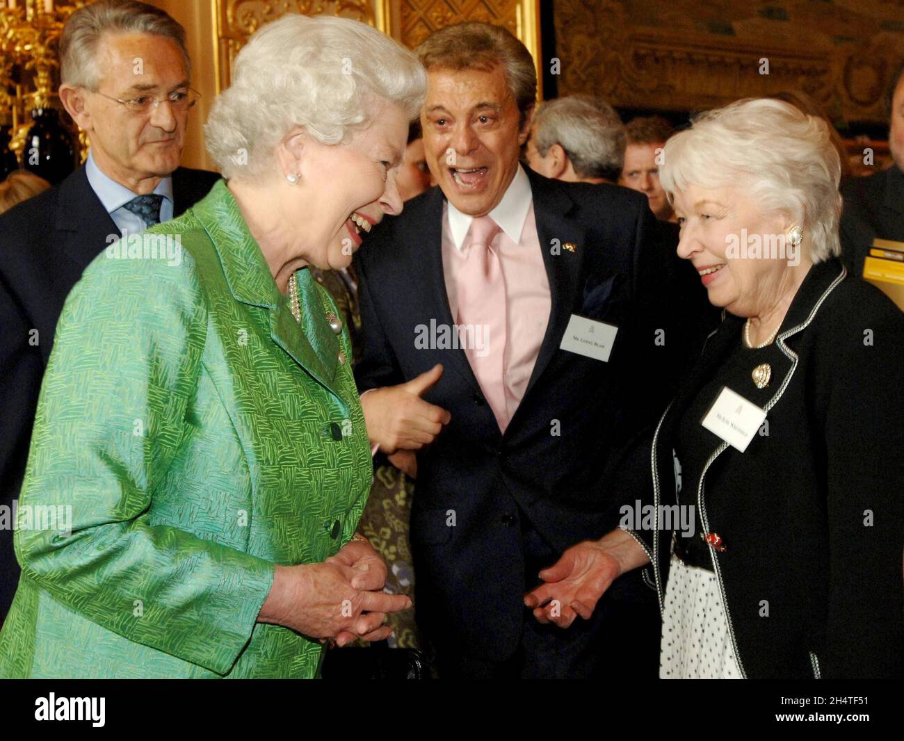 File photo dated 03/05/2006 of Queen Elizabeth II talking with with celebrity guests June Whitfield and Lionel Blair at the Help The Aged Living Legends at Windsor Castle. Showbiz veteran Blair has died aged 92, his agent has told the PA news agency. Issue date: Thursday November 4, 2021. Stock Photo