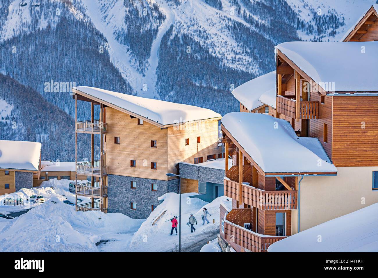 Ski resort village at Orcières Merlette, near Gap, Hautes-Alpes, France  Stock Photo - Alamy