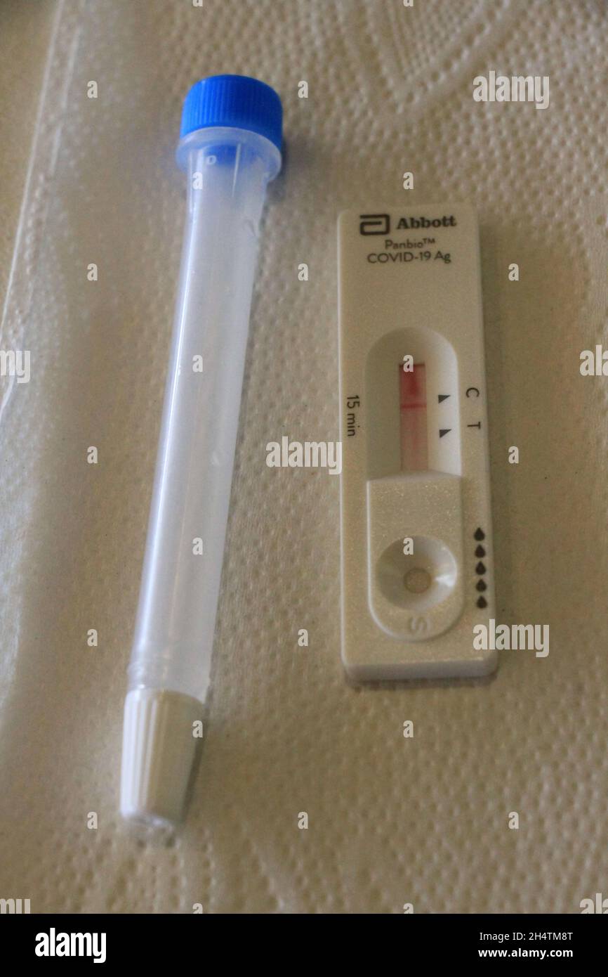 Lateral flow testing kit showing a negative result Stock Photo Alamy