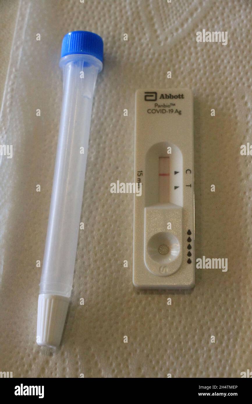 Lateral flow testing kit showing a negative result Stock Photo Alamy