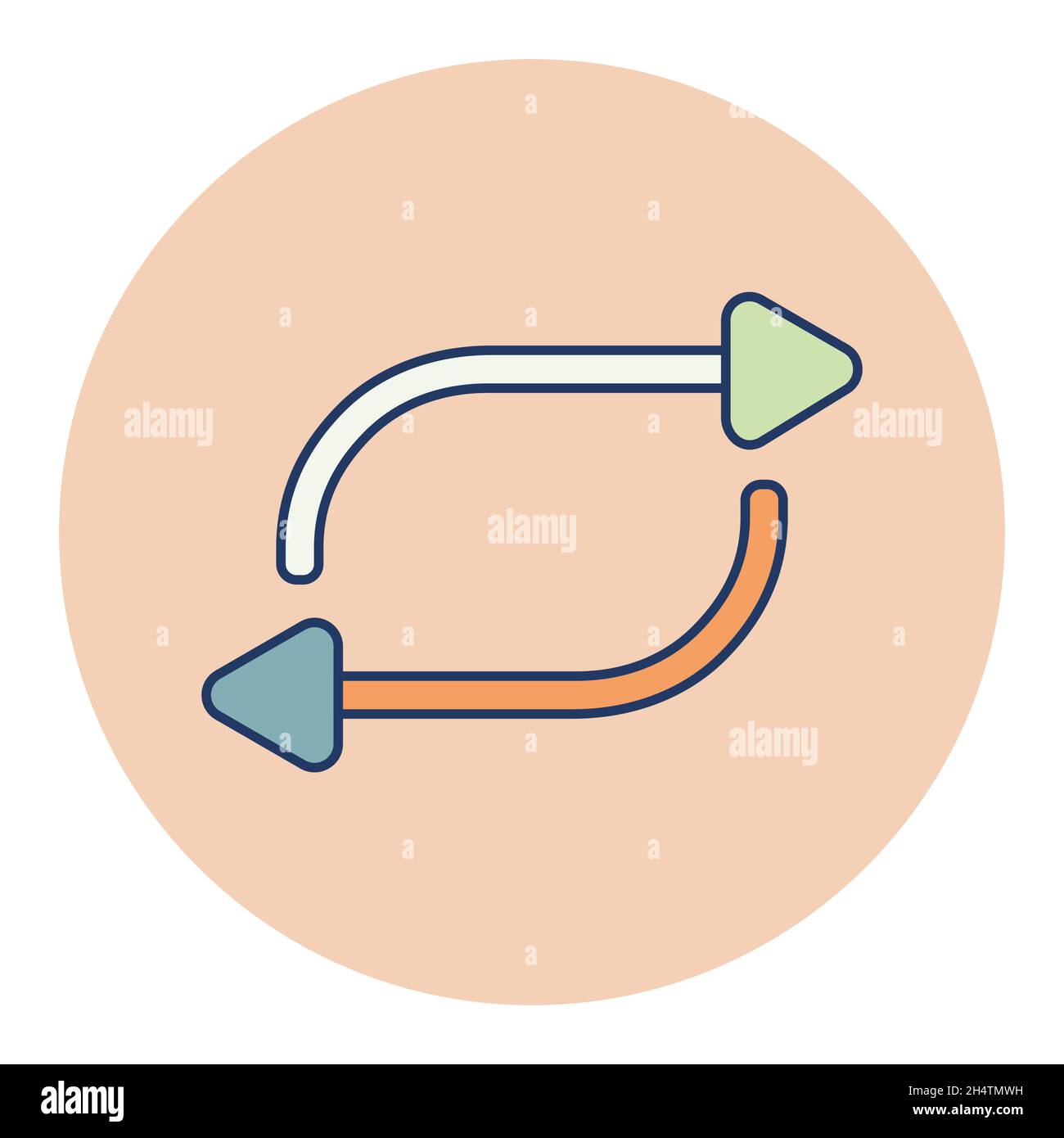 Repeat button color vector flat icon. Music sign. Graph symbol for ...