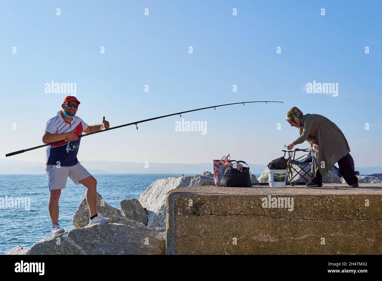 brixham, devon. May 31, 2021. brixham, devon. May 31, 2021. The man ...