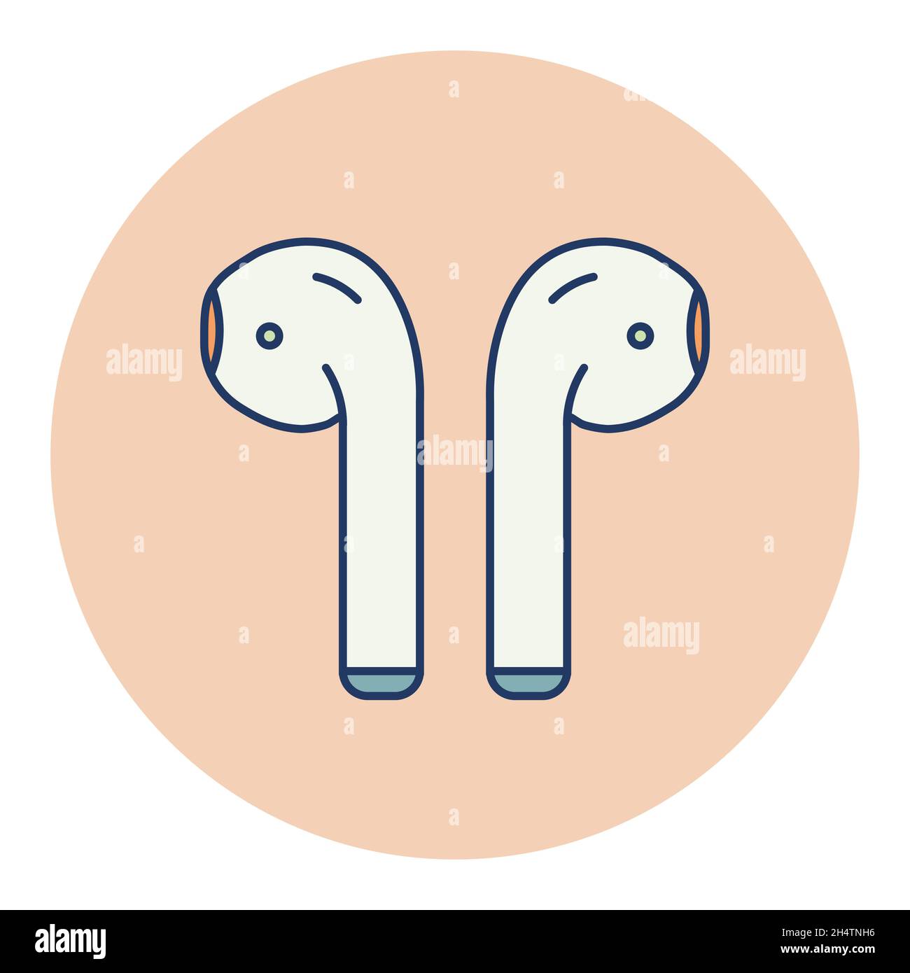 Airpods wireless headphones color vector icon. Music sign. Graph symbol for  music and sound web site and apps design, logo, app, UI Stock Vector Image  & Art - Alamy