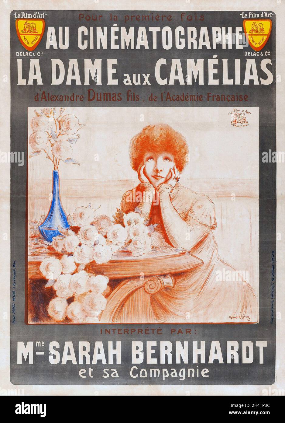 Old Movie Poster La Dame Aux Camille Le Film D Art 1912 French Grande Sarah Bernhardt Stock Photo Alamy