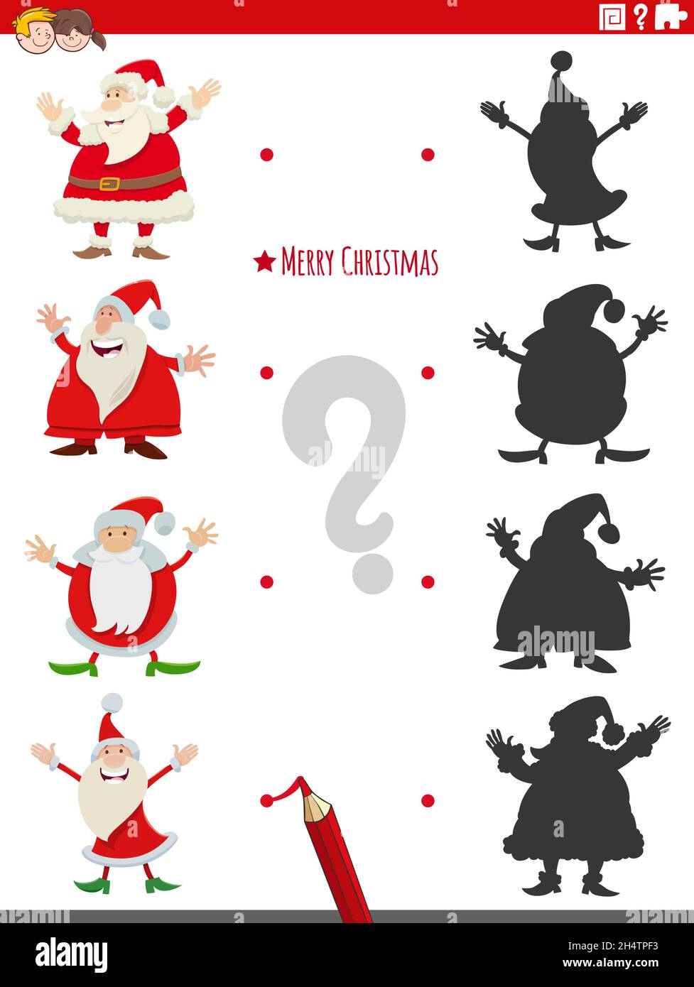 Cartoon illustration of match the right shadows with pictures ...