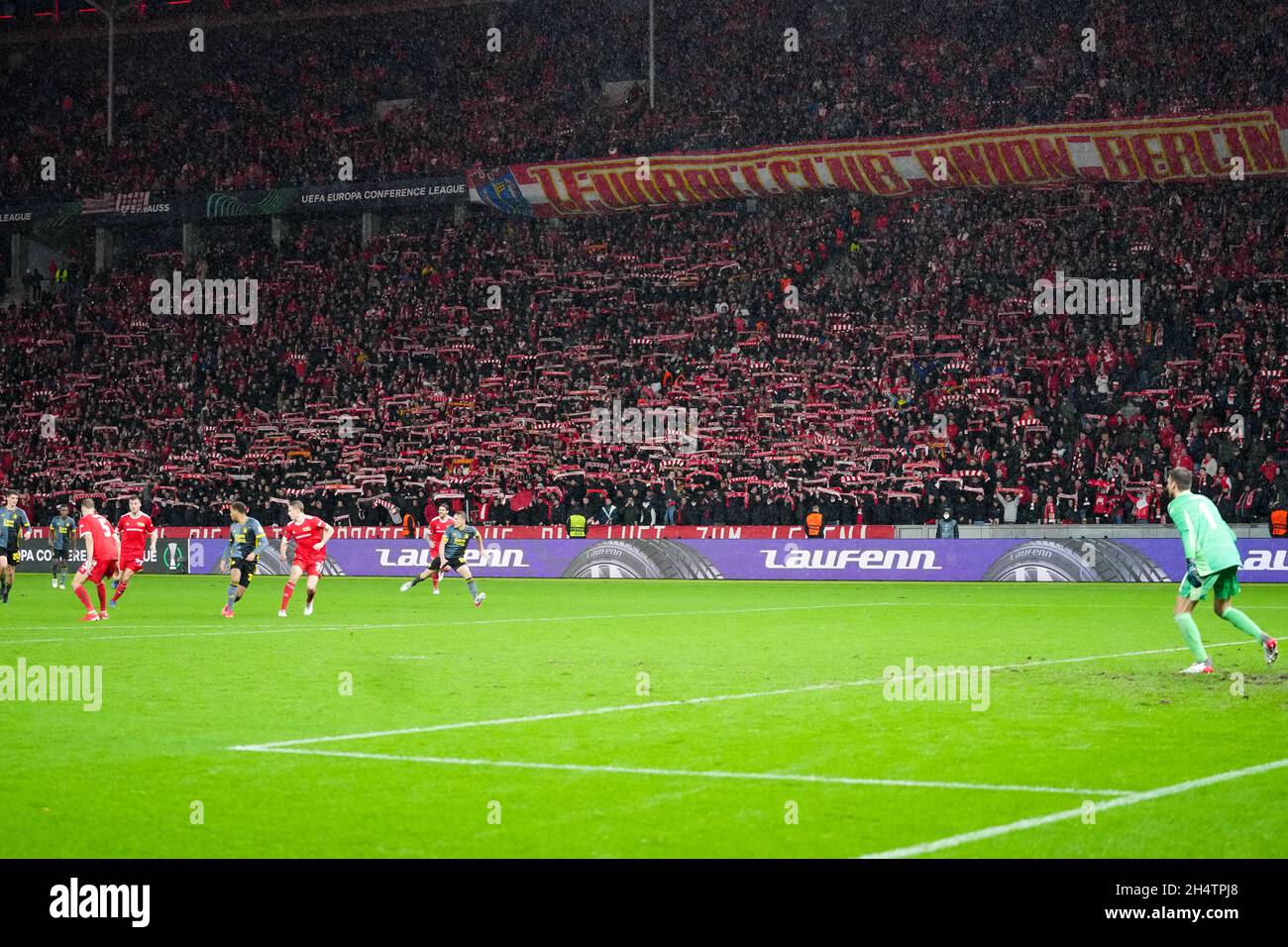 BERLIN, GERMANY - NOVEMBER 4: Feyenoord attacking during the UEFA Conference League Group Stage match between 1. FC Union Berlin and Feyenoord at Olympia Stadion on november 4, 2021 in Berlin, Germany (Photo by Yannick Verhoeven/Orange Pictures) Stock Photo
