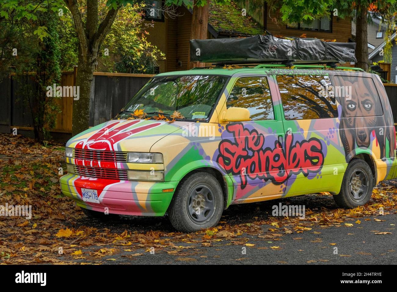 Painted van with homage to punk rock group the Stranglers Stock Photo -  Alamy