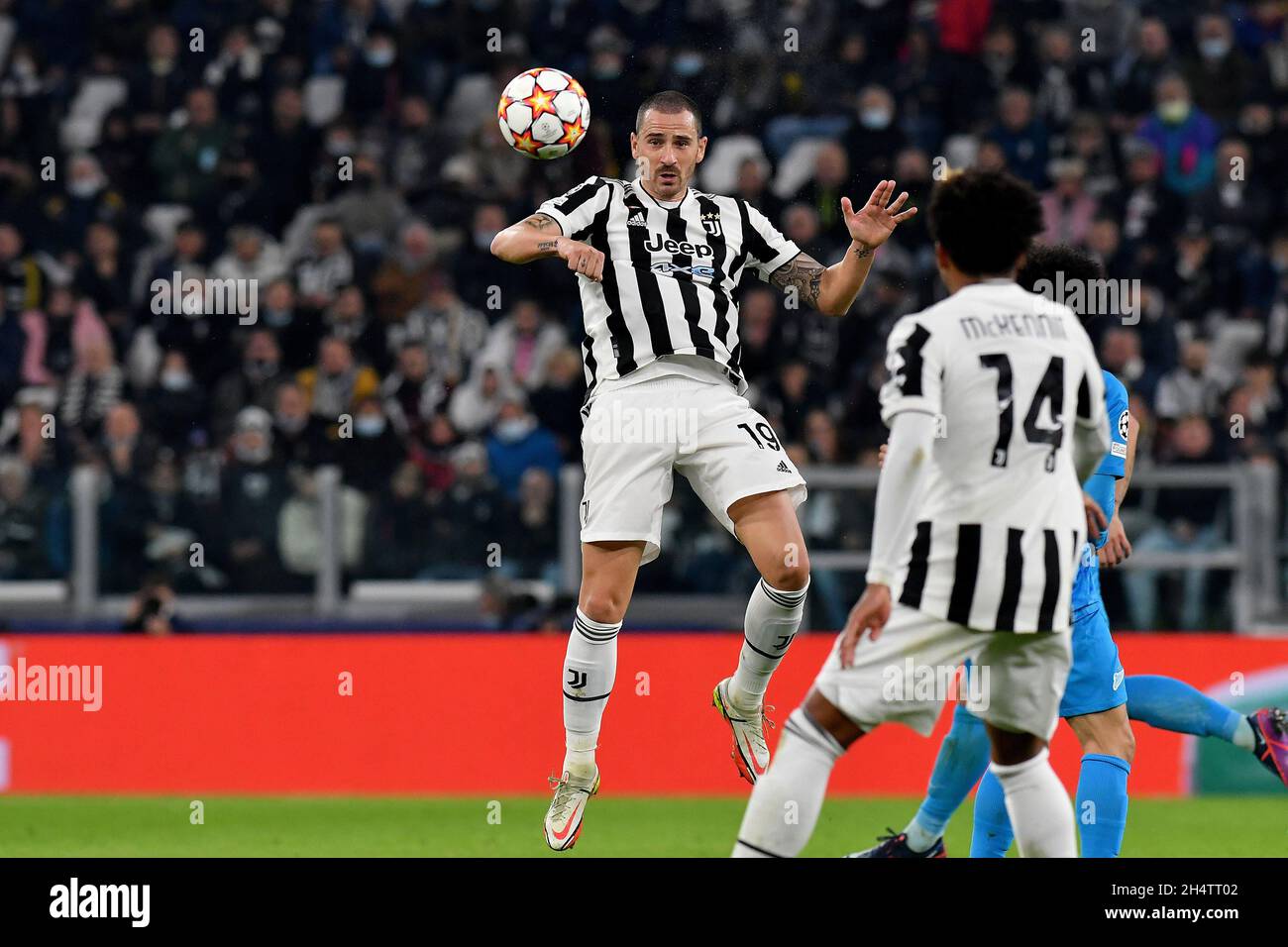 Turin, Italy. 02nd Nov, 2021. Leonardo Bonucci of Juventus FC in action during the UEFA Champions League 2021/22 Group stage-Group H football match between Juventus FC and Zenit FC at Juventus Stadium-Turin, Italy on October 02, 2021-Photo ReporterTorino Credit: Independent Photo Agency/Alamy Live News Stock Photo