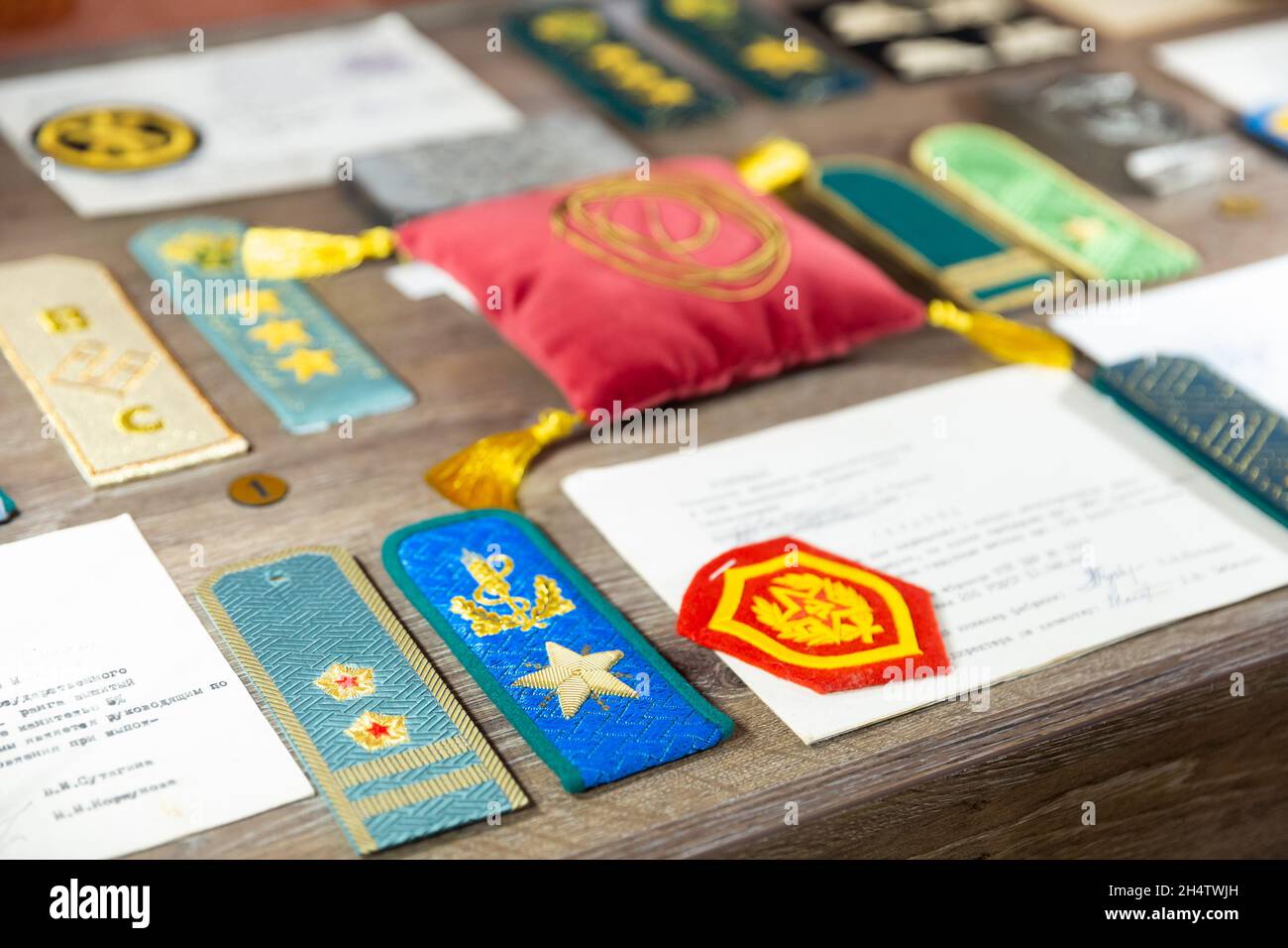 Expositions of Goldwork Embroidery Museum at Torzhok Stock Photo