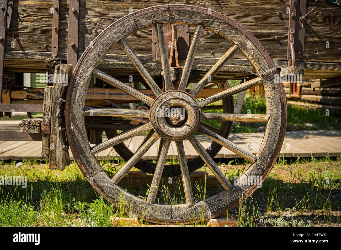 Antique Vintage Farm Cart Wheel, Metal and Wood Wagon Wheel, Home Decor