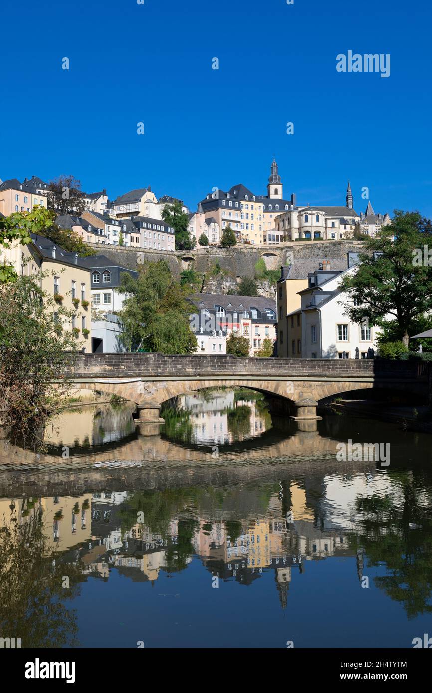 Europe, Luxembourg, Luxembourg City, The 'Pont du Grund' Bridge ...