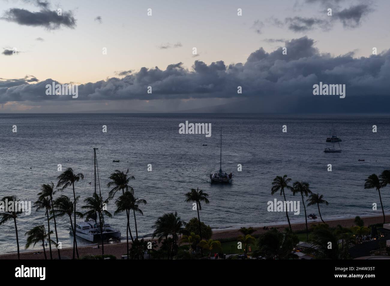 Hawaii Maui Aerial Kaanapali Resort High Resolution Stock Photography ...