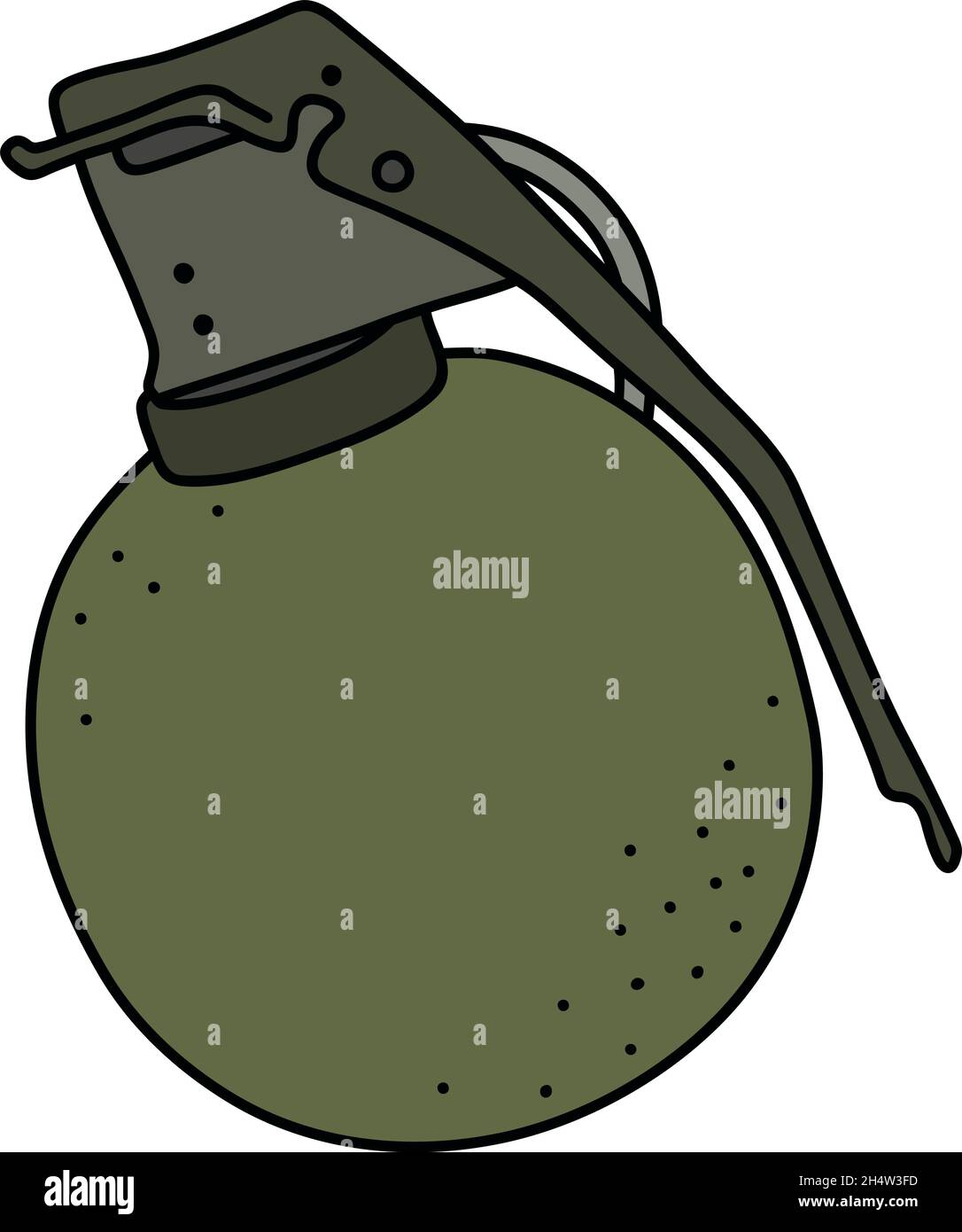 The old khaki offensive hand grenade Stock Vector