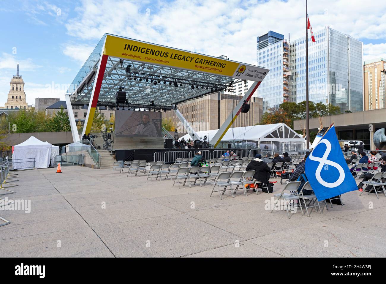 Indigenous Legacy Gathering, on November 4, 2021 in Toronto, Nathan Phillips Square, Canada Stock Photo