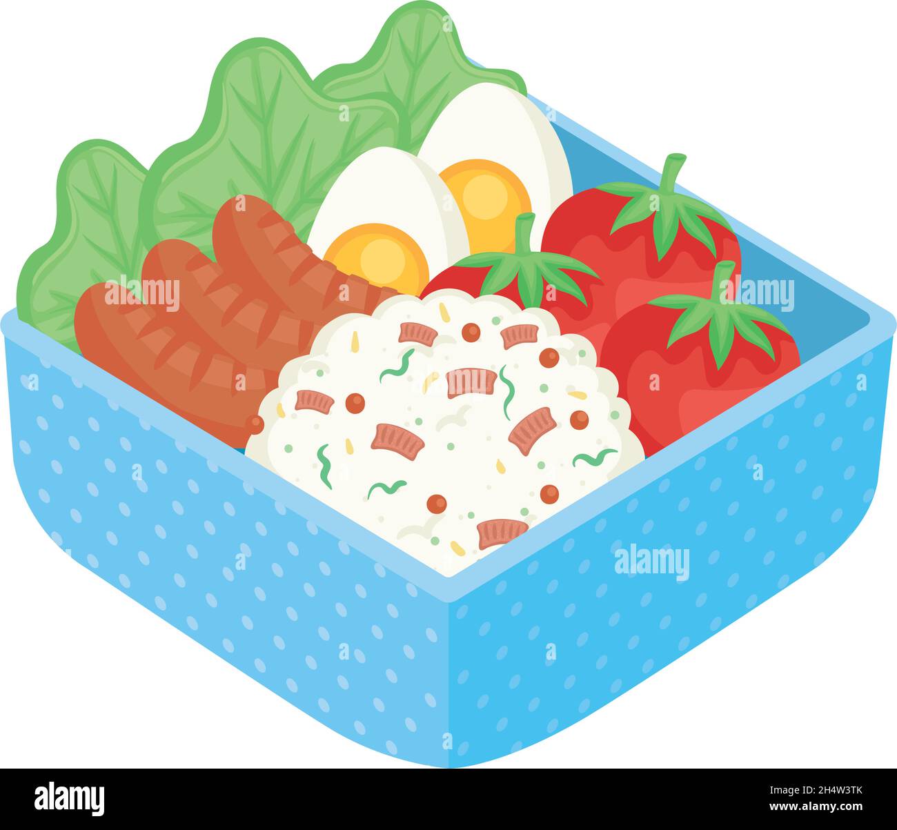 blue bento box with lunch Stock Vector Image & Art Alamy