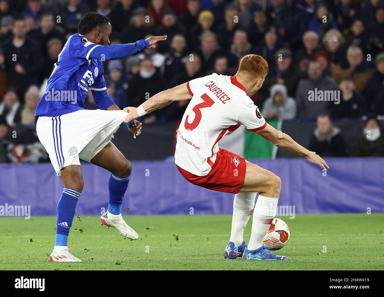 Maximiliano Caufriez of Spartak Moscow in action during the UEFA