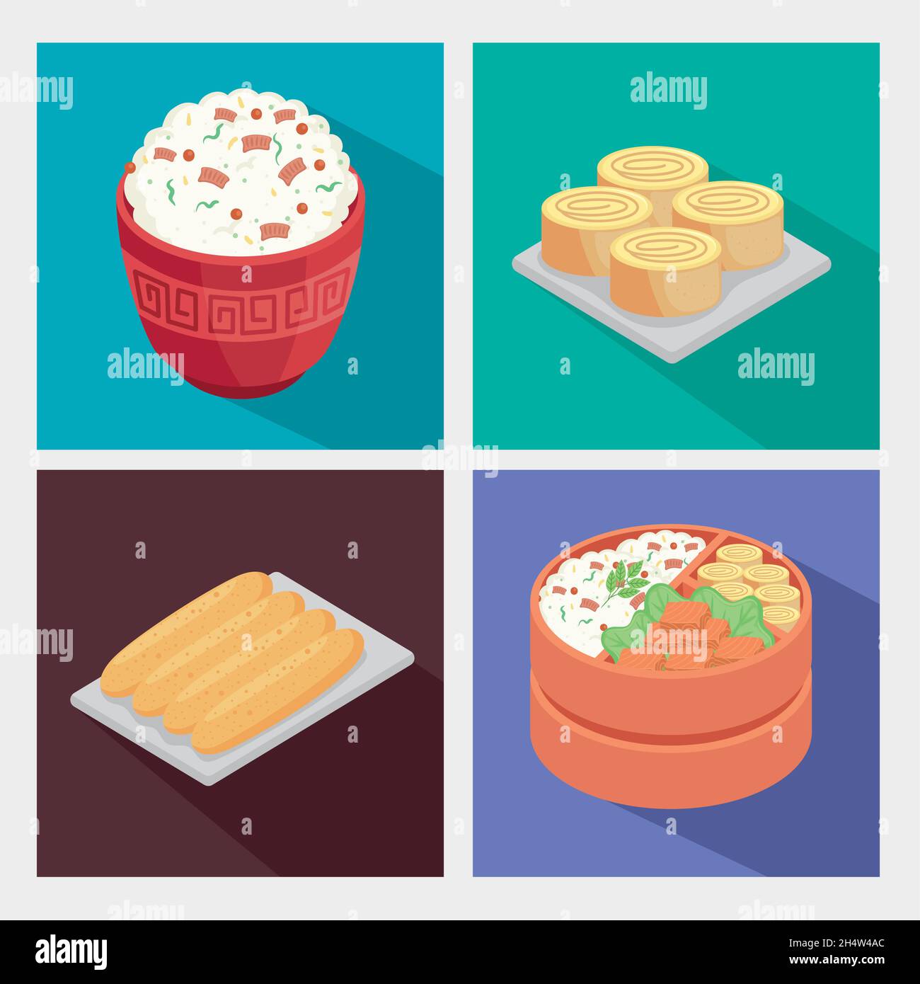 four bento box icons Stock Vector Image & Art Alamy