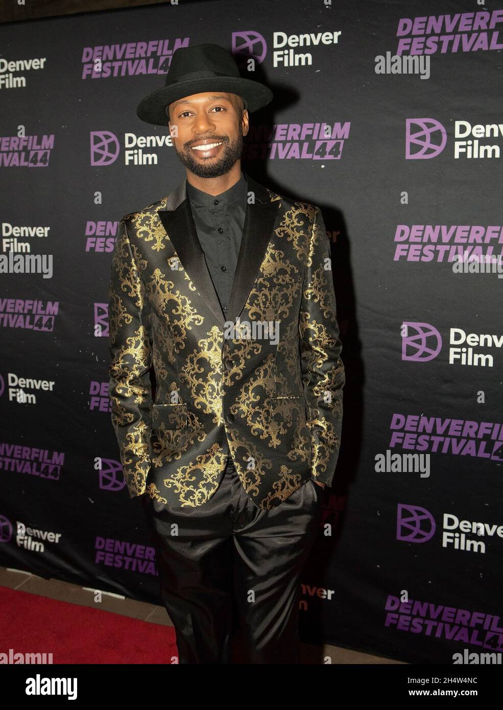 November 3, 2021, Denver, Colorado, U.S: Singer/Songwriter DEVAN BLAKE JONES walks the Red Carpet during the 44th. Denver Film Festival Opening at the Ellie Caulkins Opera House Wed. evening. (Credit Image: © Hector Acevedo/ZUMA Press Wire) Stock Photo