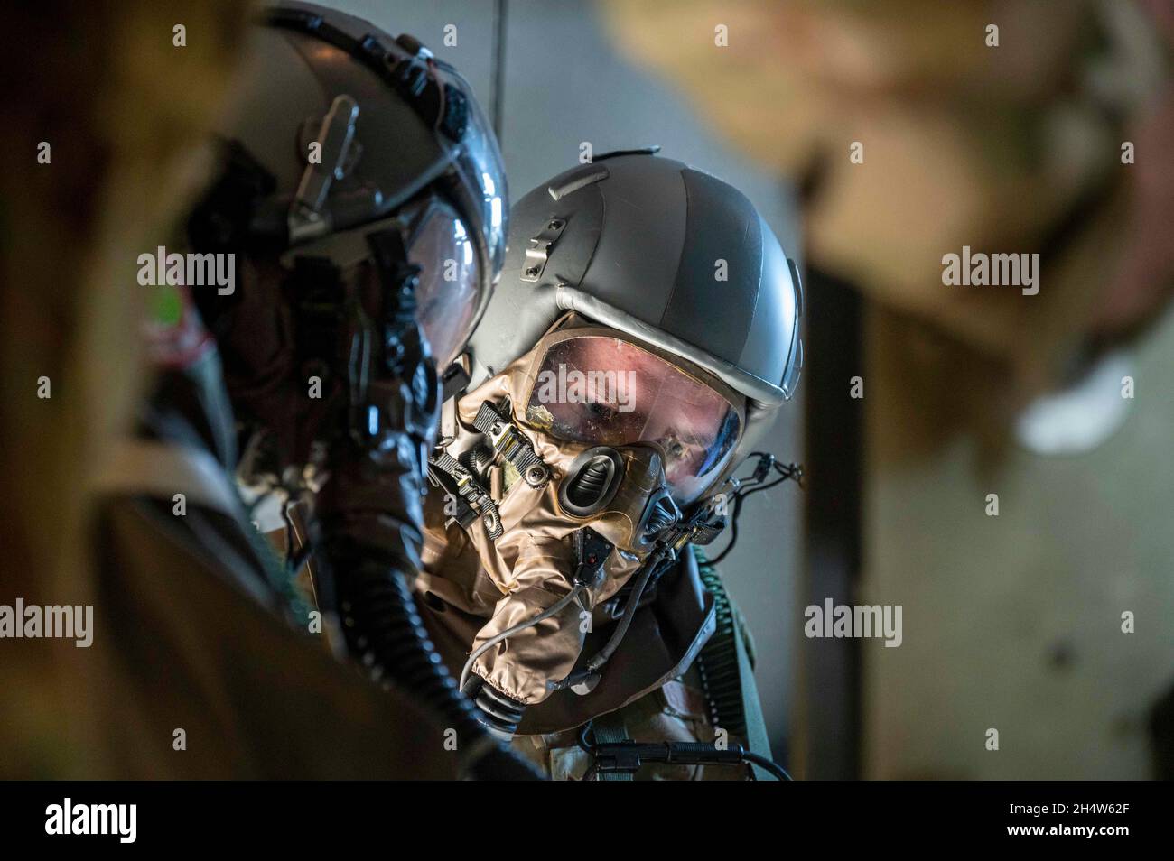 Aircrew eye and respiratory protection system hires stock photography