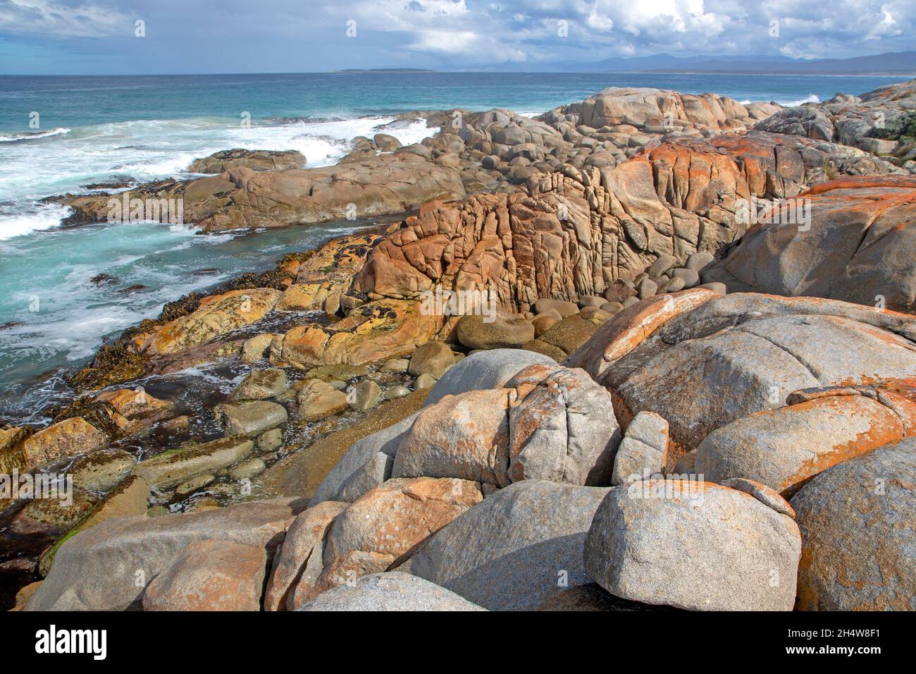 Headland at Beerbarrel Beach Stock Photo Alamy
