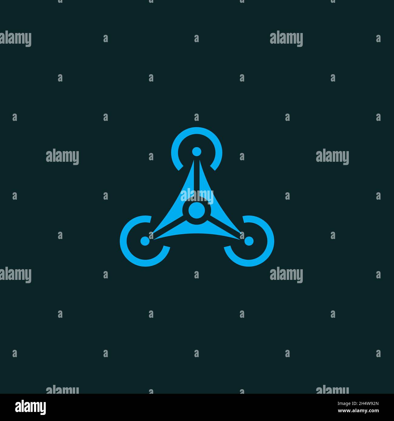 vector design. combination logo from drone and triangle logo. Stock Vector