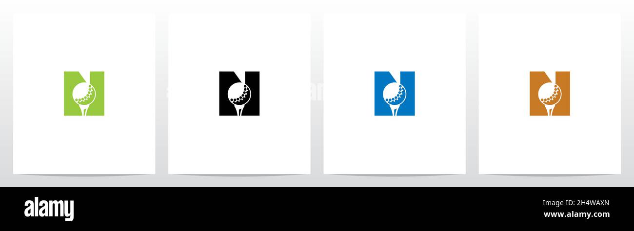 Golf Ball On Letter Logo Design N Stock Vector