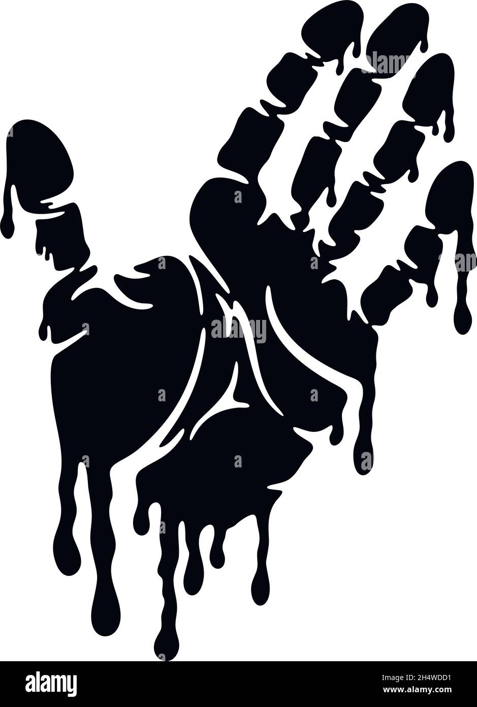 Handprint, blood - Sticker for car isolated on white. Vector stock ...