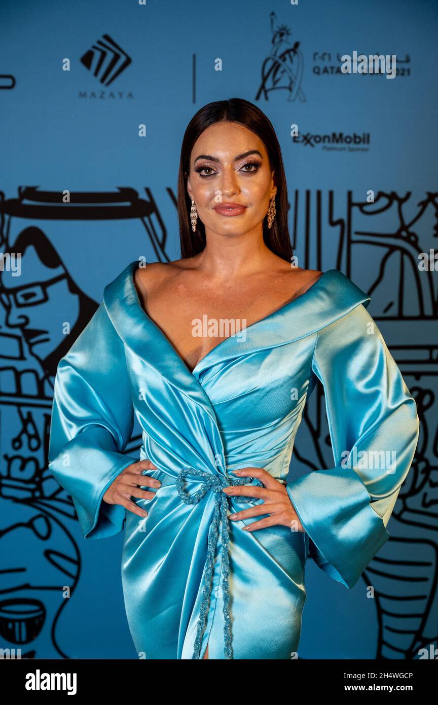 Doha, Qatar. 04th Nov, 2021. Lebanese fashion influencer Karen Wazen