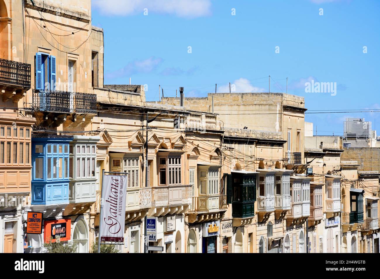 Victoria Rabat Streets View of the buildings and shops along Republic Street (Triq Ir ...