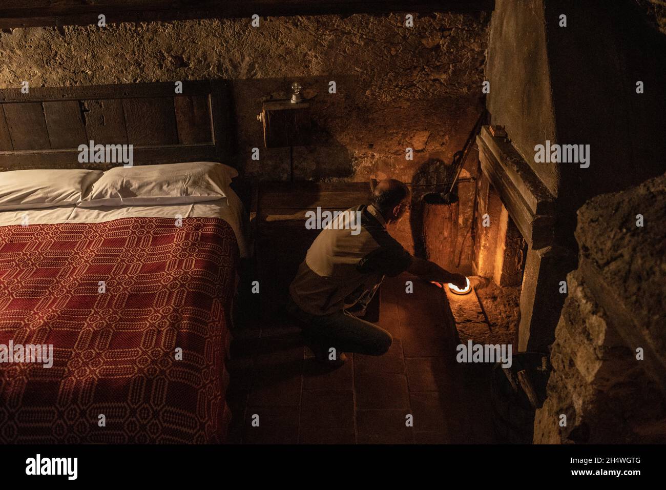 Hotel room in Abruzzo, Italy. Stock Photo