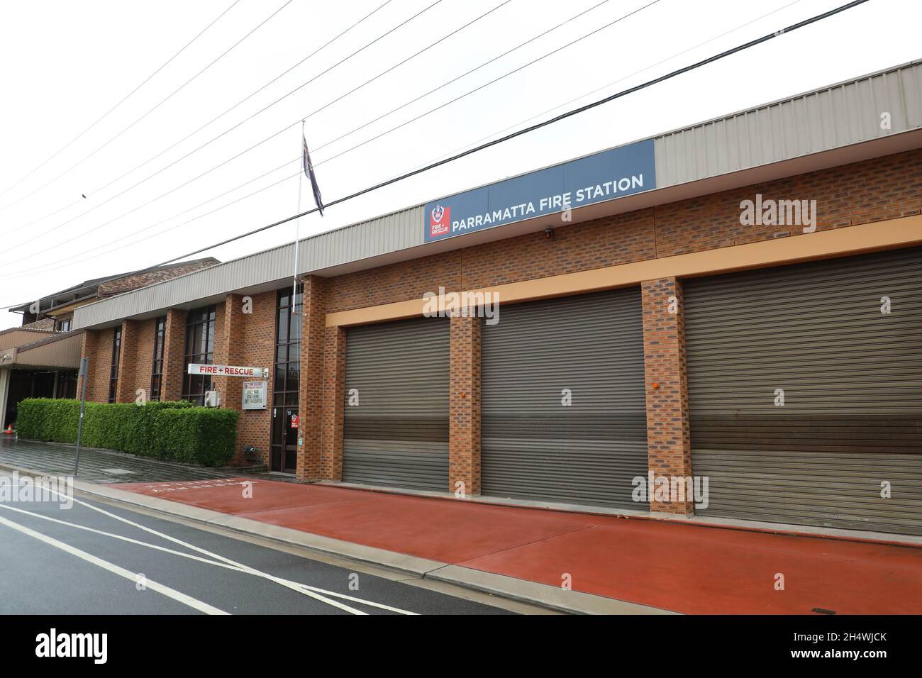 Fire and Rescue NSW Parramatta Fire Station, 110 Wigram Street, Harris Park NSW 2150 Stock Photo