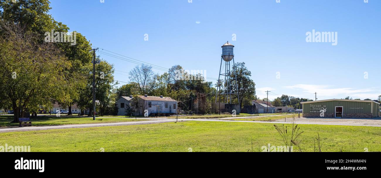 Walnut Ridge, Arkansas, USA - October 18, 2021: View of the town's water tower as seen from the outskirts of town Stock Photo