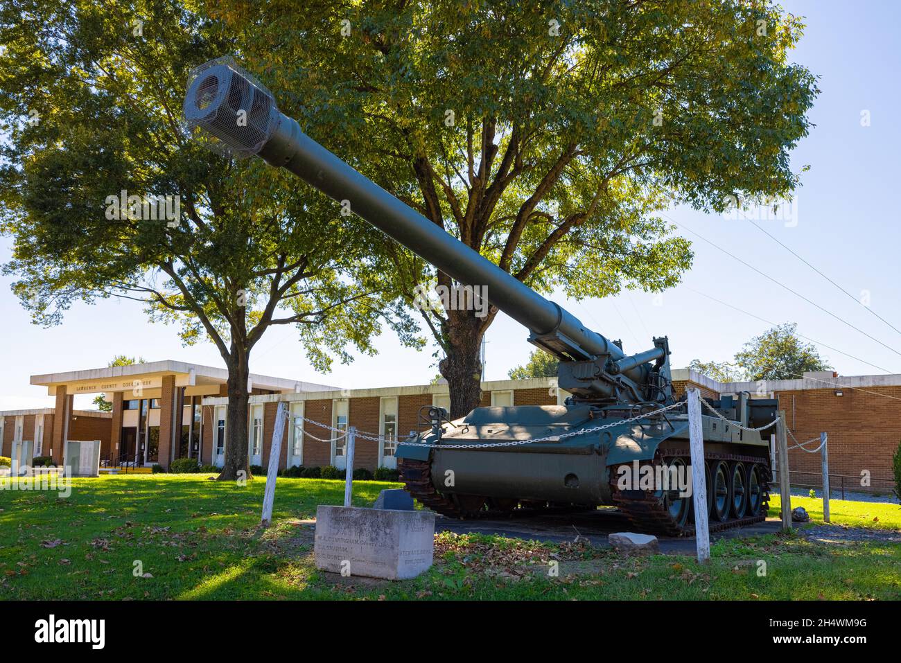 Walnut Ridge, Arkansas, USA October 18, 2021 M110 howitzer sits