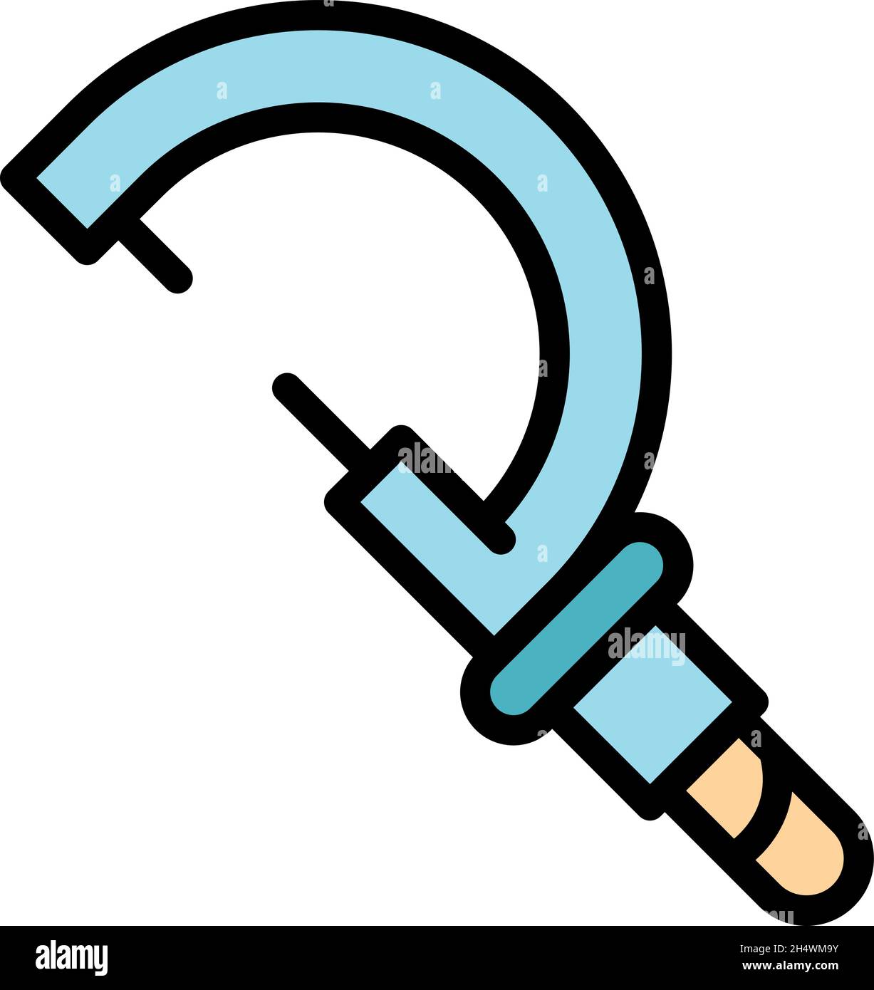 Inch micrometer icon. Outline inch micrometer vector icon color flat