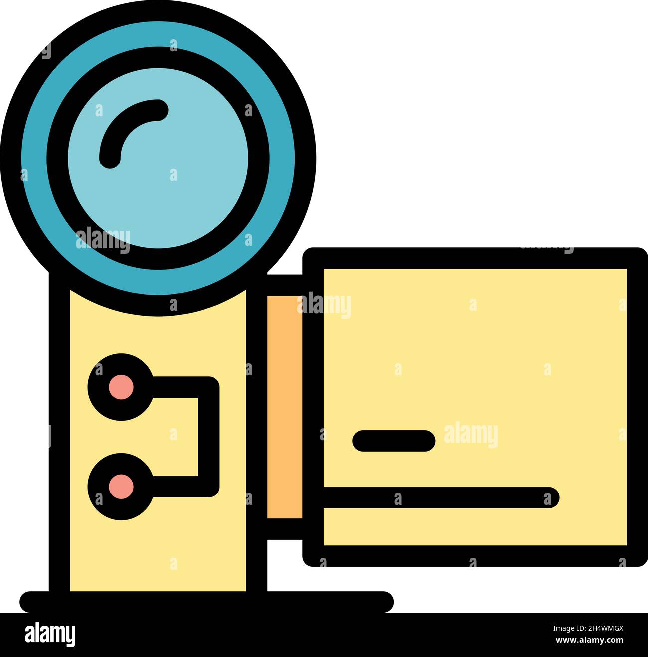 Music camera icon. Outline music camera vector icon color flat isolated ...