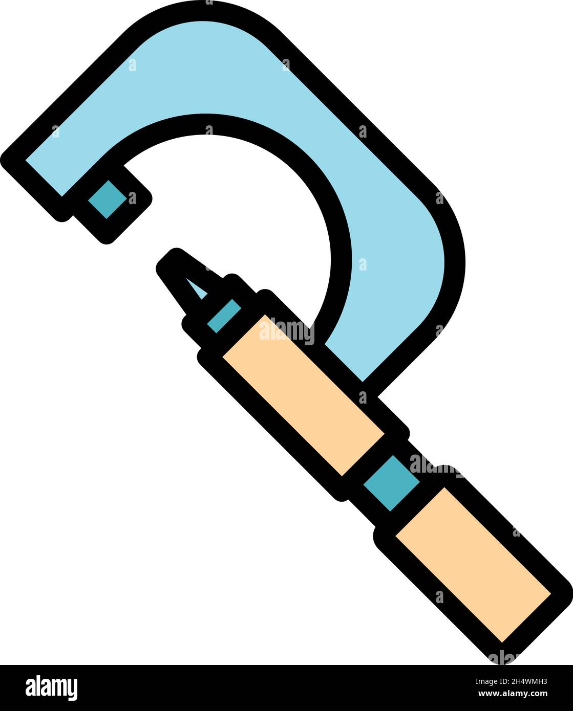 Micrometer engineering icon. Outline micrometer engineering vector icon