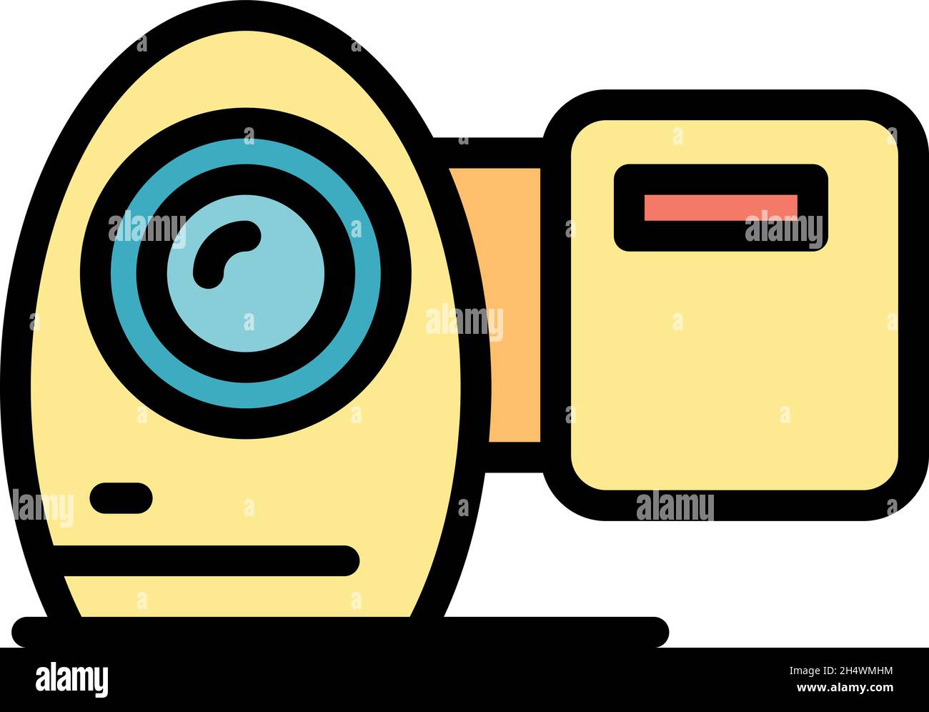 Handy cam icon. Outline handy cam vector icon color flat isolated Stock Vector