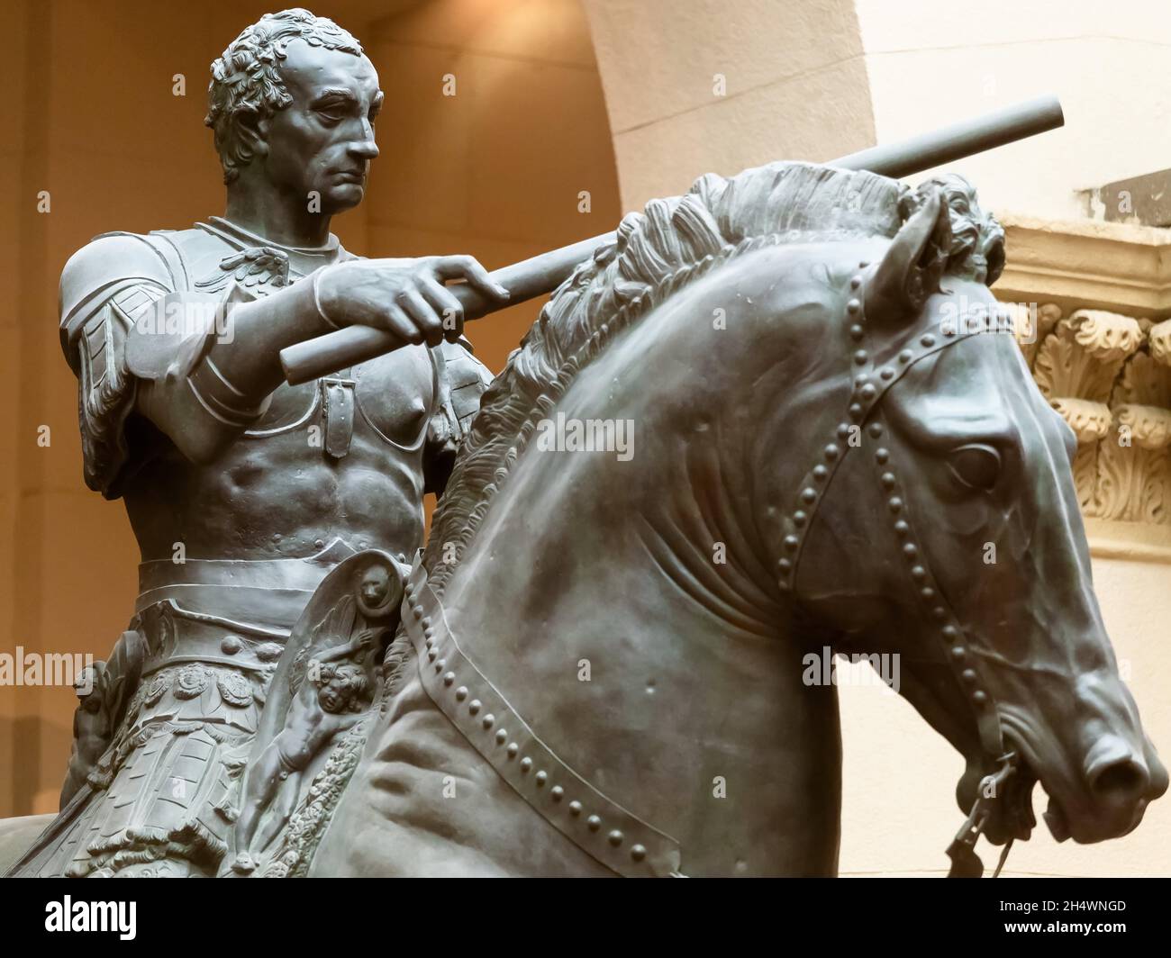 Equestrian statue of Gattamelata exhibited at The Pushkin State Museum