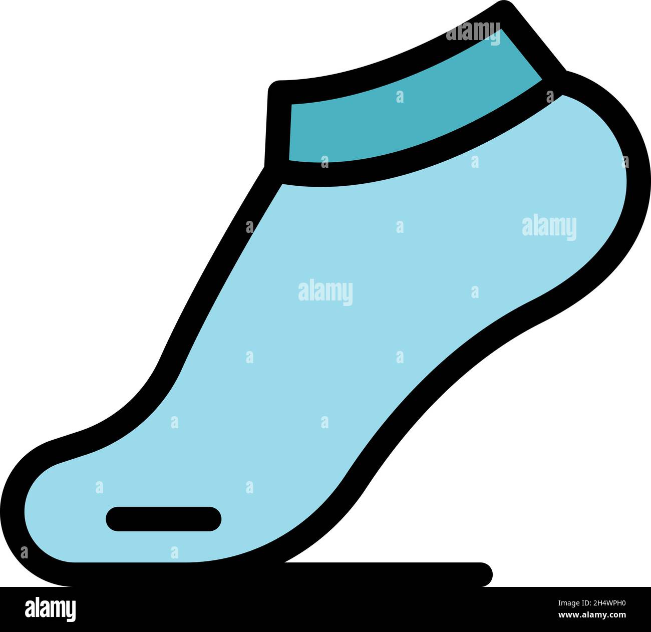 Soccer sock icon. Outline soccer sock vector icon color flat isolated Stock Vector