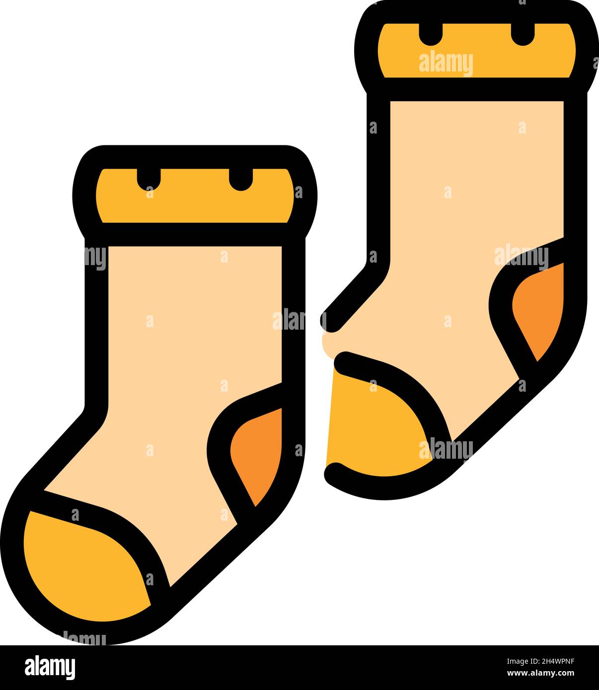 Cute sock with baby clothes pin isolated icon Vector Image