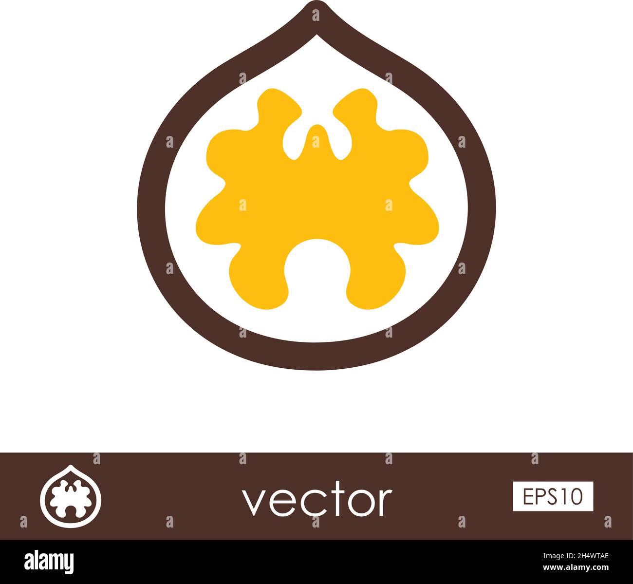 Walnut outline icon. Fruit Nut. Vector illustration, eps 10 Stock ...