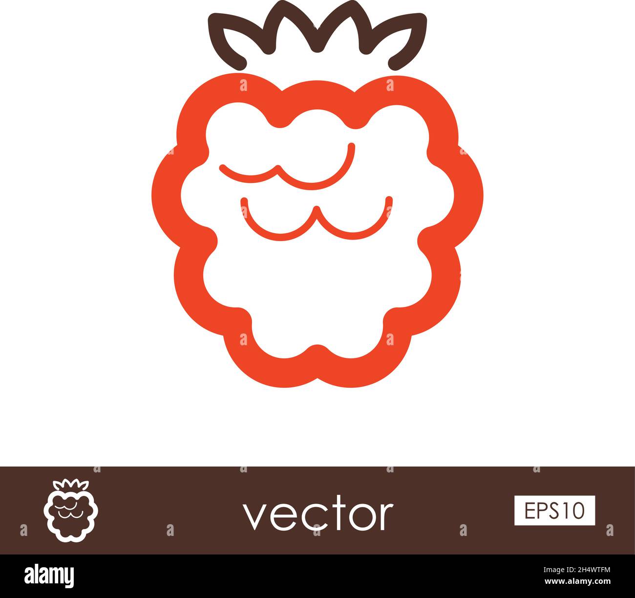 Raspberry outline icon. Fruit. Vector illustration, eps 10 Stock Vector ...