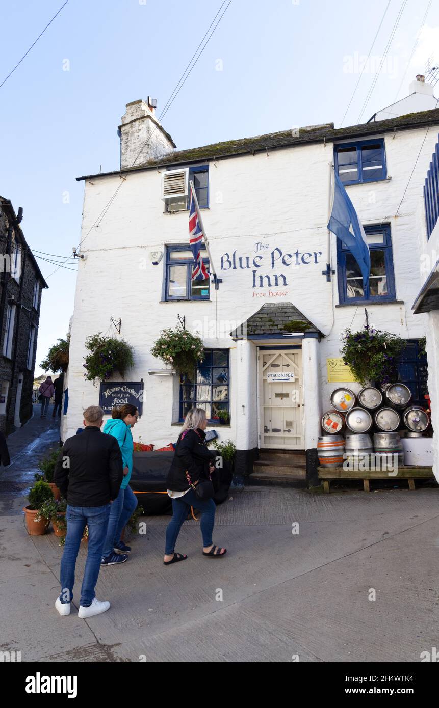 Cornwall Inn; the exterior of the Blue Peter Inn, a village pub in