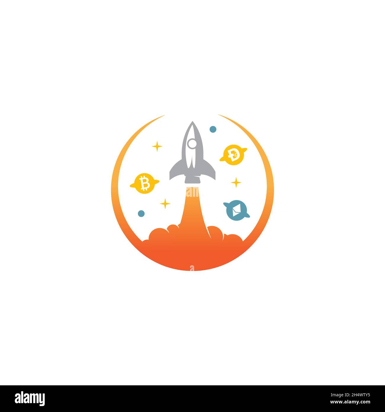 vector illustrations. original logo concept idea from logo shape like a rocket . Stock Vector