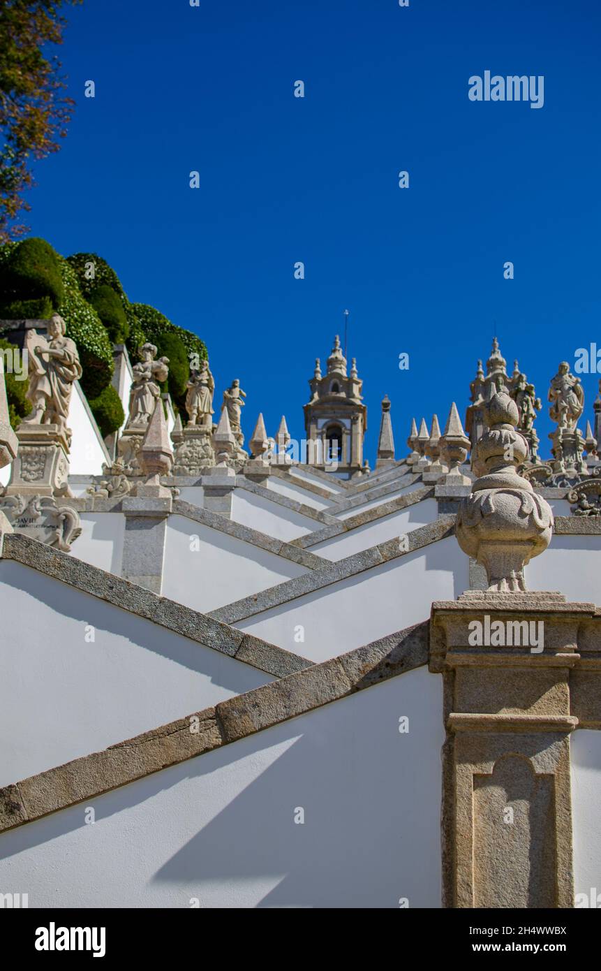Sculptures in the stairs of the Sanctuary of Bom Jesus do Monte, Braga