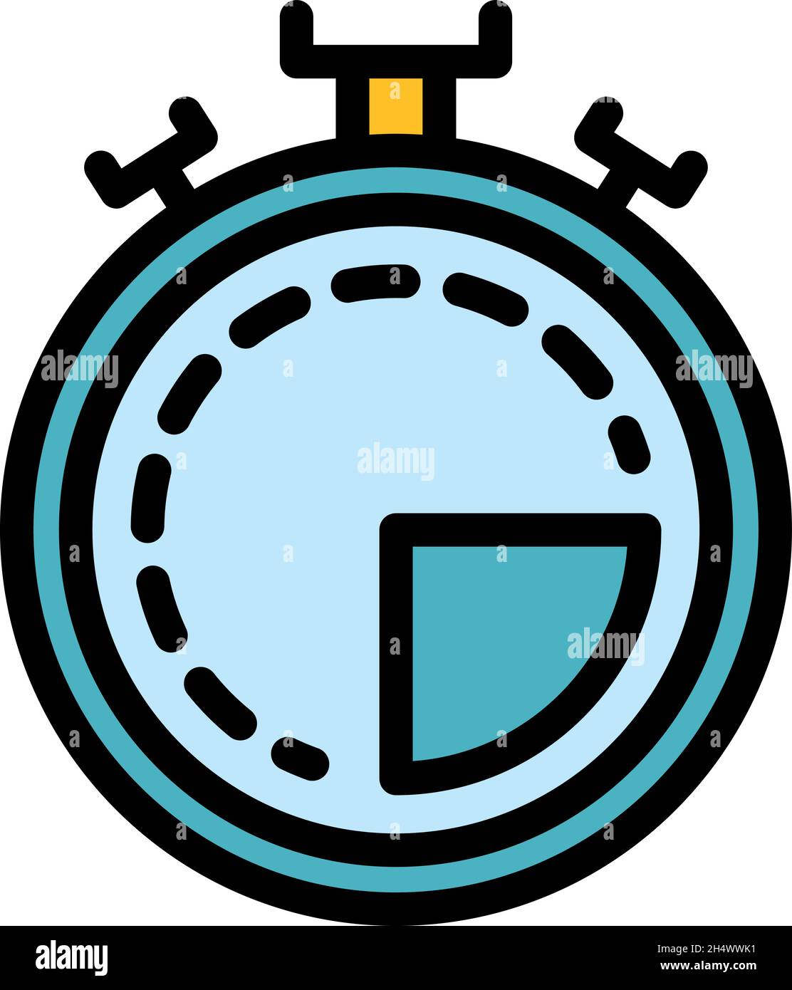 Referee stopwatch icon. Outline referee stopwatch vector icon color