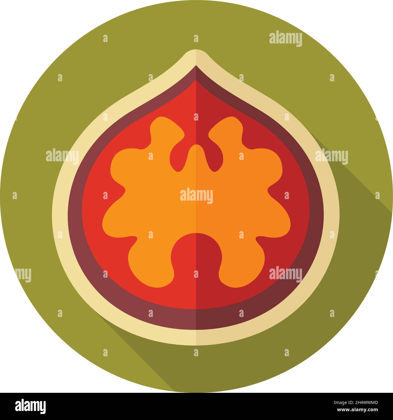 Walnut flat icon. Fruit Nut. Vector illustration, eps 10 Stock Vector
