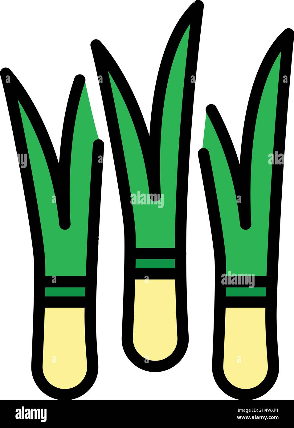 Fresh chives icon. Outline fresh chives vector icon color flat isolated ...